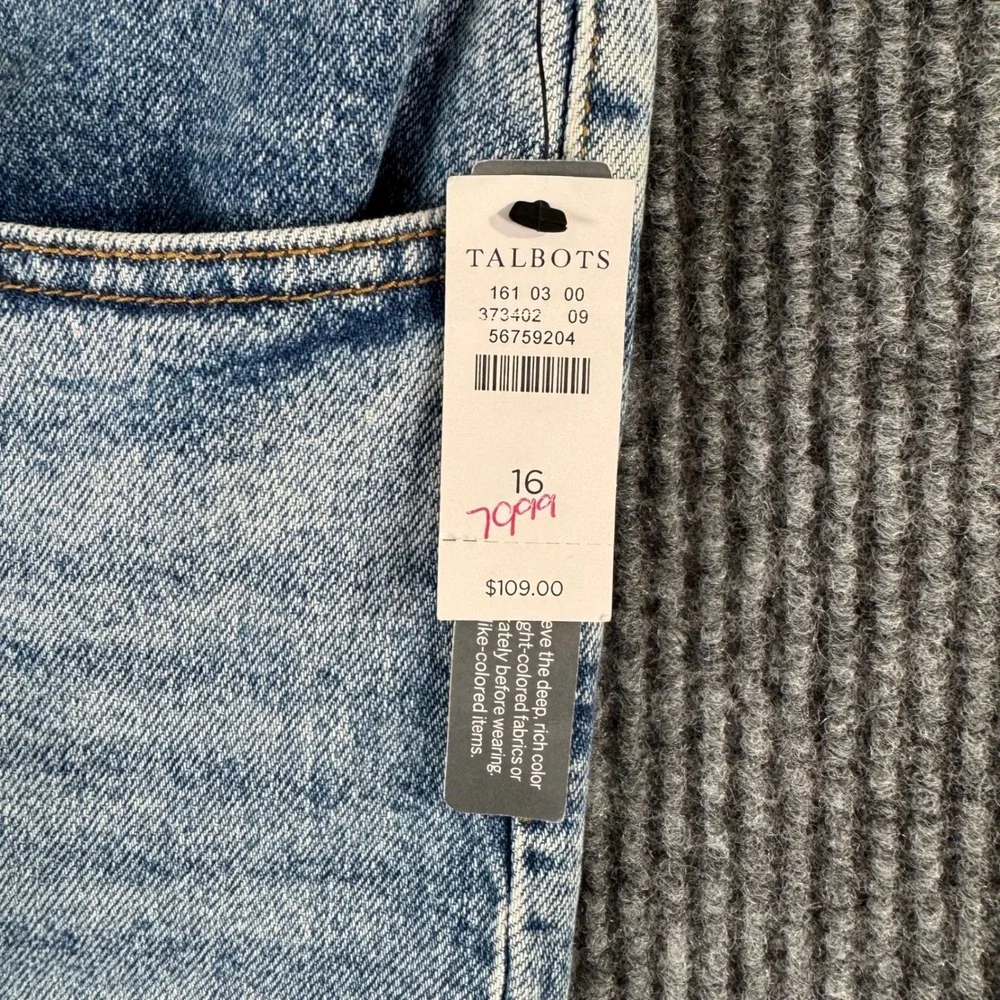 Talbots Womens High Waist Straight Leg Jeans 16 Relaxed Mom Denim‎ Normcore NWT